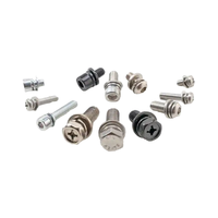 Vis de machine à tête hexagonale combinée en trois parties, en acier inoxydable nickelé, M2 M3 M4 M5 M6, vis SEMS à tête cylindrique avec embase cruciforme