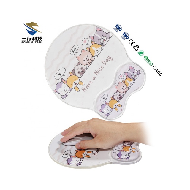 Transparent Silicone Gel Mouse Pad Cartoon Paintings Wrist Rest Keyboard Kawaii Crystal Custom Set Office Home UV Printing