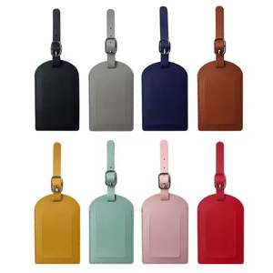 Étiquette de bagage de luxe en cuir PU vierge, réglable, multicolore, pour carte d'embarquement, personnalisable - Product Image 3