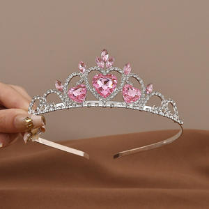 Venta al por mayor reina princesa cristal Rhinestone Prom Tiara Bady corazón aleación cumpleaños corona niños corona niñas accesorios para el cabello - Product Image 6