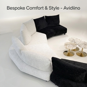 Canapé modulaire en L sur mesure, style moderne, en tissu bouclé, pour hôtels, villas, projets de design d'intérieur, solutions clés en main pour meubles - Product Image 3