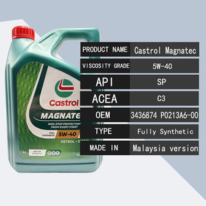 รับประกันคุณภาพ น้ำมันเครื่องสังเคราะห์แท้ 100% สำหรับรถยนต์ SP <span class=keywords><strong>5W40</strong></span> C3 รุ่นมาเลเซีย 4 ลิตร 3436874P0213A6 สำหรับ <span class=keywords><strong>Castrol</strong></span> Magnatec - Product Image 6