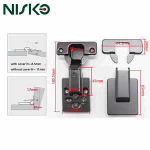 NISKO Charnière mince 4D Ajustement pour <span class=keywords><strong>porte</strong></span> d'armoire Charnière d'armoire dissimulée Charnière de réglage de vitesse/force de fermeture - Product Image 5