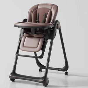 Chaise haute moderne pour bébé avec roulettes, pliable, chaise de repas pour tout-petit, siège rembourré, harnais de sécurité à cinq points, hauteur réglable, charge maximale de 120 kg - Product Image 3