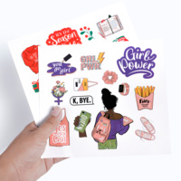 Feuille d'Autocollants Personnalisés A4 A5 A6 Découpés à la Forme, en Vinyle Adhésif Imperméable, Étiquette à Logo Imprimé Dessin Animé Mignons pour Enfants