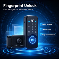 Kunci Pintu Pintar Sidik Jari Biometrik Kartu RFID Tanpa Kunci Sistem Kontrol Akses Keamanan Rumah Elektronik Remote Wi-Fi