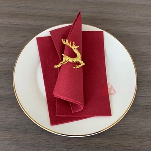 Ensemble d'assiettes et serviettes jetables personnalisées, pièces, pour <span class=keywords><strong>anniversaire</strong></span>, serviettes d'invité, en <span class=keywords><strong>papier</strong></span> Microfibre, marron - Product Image 5