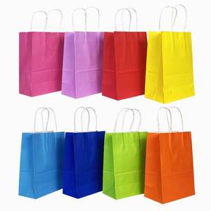 Bolsas de Papel Kraft Ecológicas Personalizadas en Color Verde, Marrón, Blanco y Amarillo para Tiendas de Artesanía y Comida Rápida, con Asas - Product Image 3