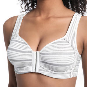 Nouveau style soutien-gorge à fermeture avant, sans couture, sans armatures, pour femme, avec bretelles larges réglables, style débardeur, respirant et liftant - Product Image 1