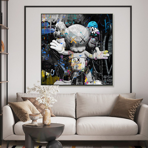 Graffiti ông chủ chó và bò vui Pop đường phố tường nghệ thuật hình ảnh và Áp phích in trên vải cho trang trí nội thất nghệ thuật Pop - Product Image 4