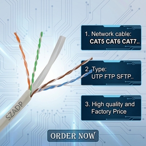 <span class=keywords><strong>สาย</strong></span>เคเบิลอีเธอร์เน็ต Cat6 UTP FTP SFTP 4 คู่ ขนาด 23AWG  วัสดุหุ้ม PVC LSZH ความเร็วสูง สำหรับการสื่อสารเครือข่าย LAN - Product Image 1