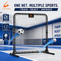 Filet de rebond portable multi-sports avec cadre en acier pliable pour l'entraînement au football, au baseball, au golf, en intérieur et en extérieur
