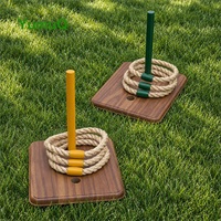 Ensemble de jeu de quito en bois de pin de qualité supérieure YumuQ, jeu de lancer d'anneaux pour l'intérieur et l'extérieur, jeux de pelouse et de jardin pour la vente en gros