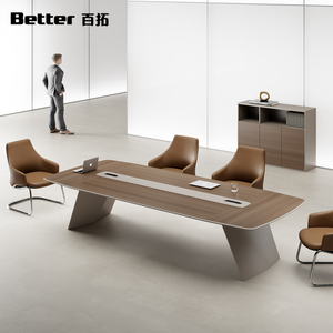 Meubles modulaires de luxe pour la maison, petite salle de réunion en bois pour 20 personnes, table de conférence moderne pour bureau - Product Image 3
