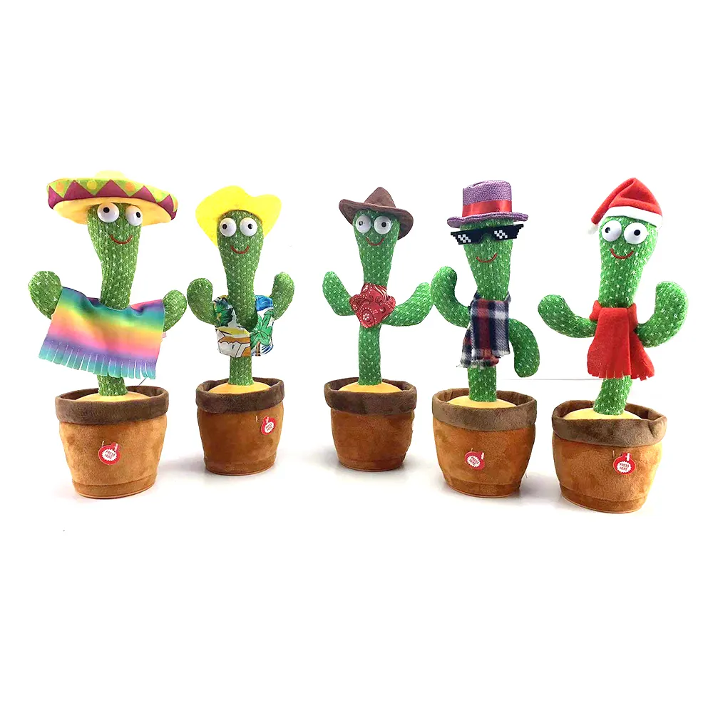 Wholesale Stuffed English Music lights Simulation Doll Dancing Cactus Plush Toys