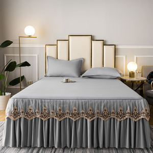 Copriletto in Pizzo di Cotone Ricamato <span class=keywords><strong>per</strong></span> Casa e Hotel, Trapunta con Gonna <span class=keywords><strong>per</strong></span> <span class=keywords><strong>Letto</strong></span> - Product Image 3