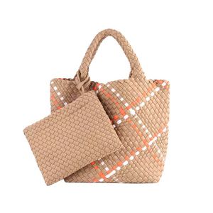 Bolso de Playa Trenzado Personalizado de Neopreno Suave para Mujer, con Cierre de Cremallera, Forro de Poliéster, Portátil, para Verano, Moda para Exteriores - Product Image 4