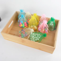 Vente en gros de sacs en organza LIHUIDA avec cordon de serrage, sacs cadeaux de Noël transparents, 100 pièces, emballage pour bonbons de Noël, ornements, bijoux