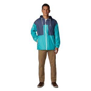Veste coupe-vent décontractée pour homme, style streetwear, imperméable, à capuche, col montant, pour l'automne et l'hiver - Product Image 1