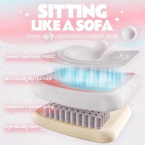Australien Bequeme bequeme rosa weiße Leders essel Gamer Cute Gaming Chair Beste süße Gaming Stühle mit Fuß stütze für Mädchen - Product Image 4