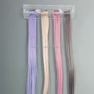 Soporte de acrílico transparente para exhibición de pelucas, soporte de extensión de pelo con ventosas, montaje en pared para alisar el cabello