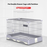 Usine directe monocouche Double tiroir grande Cage pour chien avec plateau en plastique Style Simple maison pour animaux de compagnie pour chats boîte emballage en gros