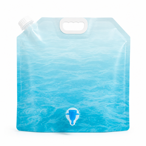 5L/10L 1.3/2.6Gallon Outdoor <b>Stand</b> up Water Pouch Bag with Tap Valve for <b>Drinks</b> Juice & Beverage Storage BPA free - Product Image 2