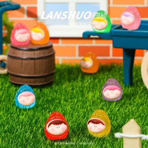 Muñeco en miniatura Lanshuo 3D que brilla en la oscuridad, juguete de resina para niños, decoración de dibujos animados - Product Image 4