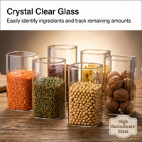 Couvercle en bois haute teneur en verre borosilicaté bocal de stockage des aliments pour bonbons aliments secs épices pâtes accessoires de cuisine