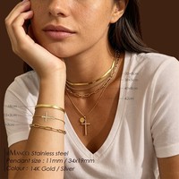 Bracelet à maillons délicats en acier inoxydable EMANCO, ensemble de bijoux superposables, style bohème minimaliste, vente en gros, dropshipping