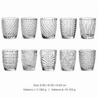 Verre à bougie épais avec 10 motifs en relief, support transparent pour bougies chauffe-plat, idéal pour la fabrication de bougies et la décoration intérieure