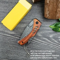 Handig vouwmes X61 met gekleurde houten handgreep, DIY OEM EDC, voor wild, jacht, verdediging, overleving, vissen, cadeau, fruit, kamperen.
