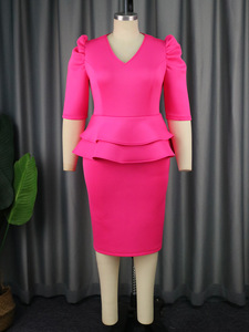 Tắt vai <span class=keywords><strong>peplum</strong></span> thanh lịch cộng với kích thước của phụ nữ Dresses - Product Image 6
