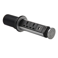 Prise de cuisine rétractable standard européenne, encastrable pour table, armoire ou îlot, avec multiprise USB intégrée