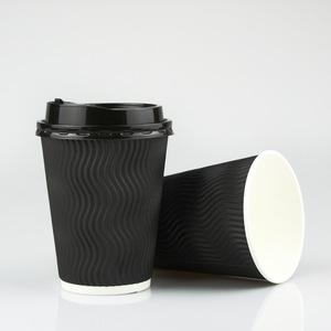 Boissons chaudes personnalisées bon marché 4oz 14oz 16oz tasse imprimée jetable tasses à café ondulées - Product Image 2
