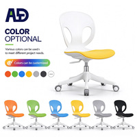 Chaise pivotante ergonomique en plastique avec base à 5 points, chaise roulante pour étudiants, idéale pour les salles de classe et les salles de réunion