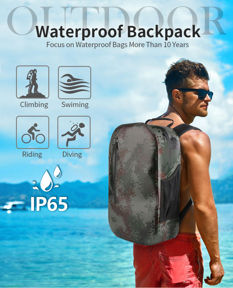 New Design Outdoor Waterproof Backpack Factory Custom Zipper Dry Bag Backpack