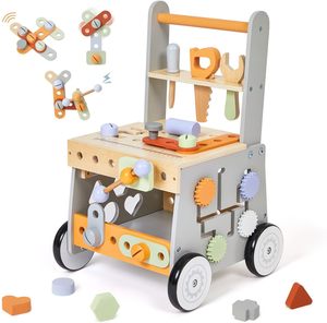 Custom <b>Wooden</b> <b>Baby</b> Learning Activity <b>Walker</b> Adjustable Speed with Wheel Kids Furniture - Product Image 1