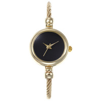 Antike Glaszeiger-Anzeige Minimalistische Damen-Luxus-Modeuhr mit Quarzwerk und Legierungsarmband - Geschenk