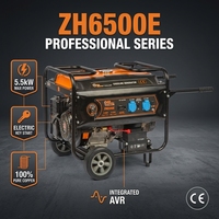 PowerVALUE ZH6500E 4-Takt Benzin-Generator 5,5kW mit Autostart, 230V, Digitales VFT-Messgerät, CE-Zertifiziert