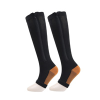 Chaussettes de compression respirantes en tricot Naapesi pour le soutien des varices et l'atténuation des gonflements et œdèmes (2 paires, bout ouvert, sans fermeture éclair, XXL)