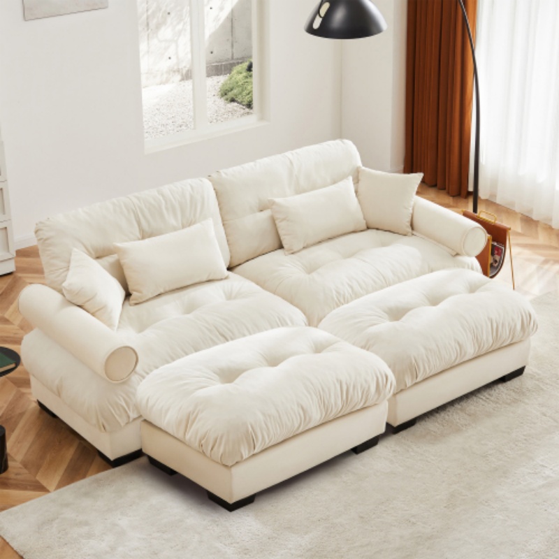 Cream + Velvet + 2 Seat + Velvet