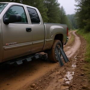 Protection de bas de caisse Chevrolet Silverado Extended Cab, 4 pièces, en plastique noir, 1999-2006, avec adhésif 3M, Trail Armor - Product Image 2