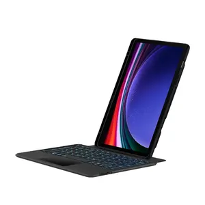 适用于三星Galaxy Tab S7 Plus/ S7 Fe 12.4英寸磁性平板电脑外壳，带铅笔槽无线键盘外壳