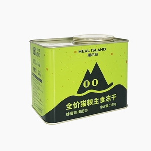 กระป๋องอาหารสัตว์เลี้ยงทรงสี่เหลี่ยม/สี่เหลี่ยมผืนผ้า ขนาด 1 กก. ผลิตจากเหล็กวิลาดเกรดอาหาร พร้อมฝาเกลียว/ฝาใน และพิมพ์ออฟเซ็ต สำหรับใส่ขนมและคุกกี้ พร้อมโลโก้ตามสั่ง - Product Image 2