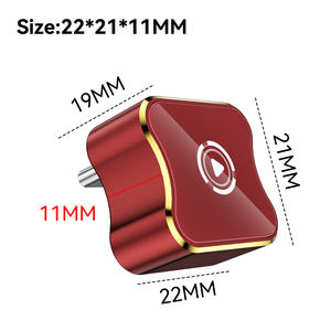 Red Mini 2 in 1 Carplay <b>Adapter</b> Customizable USB Port Wired to Wireless Carplay & Android Auto Dongle - Product Image 2