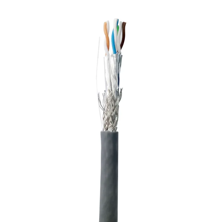 Cat7 Ethernet Kabel Sftp/ftp Massief Kaal Koper 4P 23 Awg Lan Kabel Pvc Lszh Jas