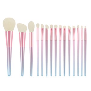 15pcs Professional Makeup Brush Set Nylon Bristles Gradient Resin Handle <b>Eye</b> Loose Powder Eyeshadow Cosmetic Brush Kit - Product Image 4