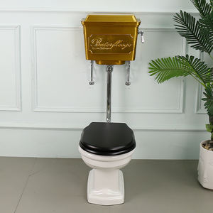 Butterfleoge Rétro Ensemble de toilette deux pièces à mi-niveau Victorien en aluminium Citerne Brevet Design Montage au sol Fermeture lente - Product Image 1