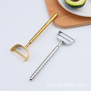 Shinyjh Stainless Steel Peeler Gold Color Thickened Multi Functional Kitchen <b>Tool</b> For <b>Fruit</b> <b>Vegetable</b> Potato Melon Peeling - Product Image 4